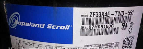 Compressors Copeland refrigeration ZF series ZF33 K4E TWD 551